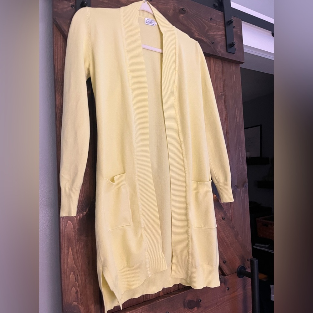 Cielo yellow duster cardigan